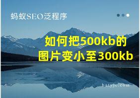 如何把500kb的图片变小至300kb