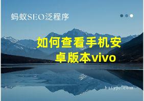 如何查看手机安卓版本vivo