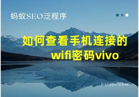 如何查看手机连接的wifi密码vivo