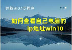 如何查看自己电脑的ip地址win10