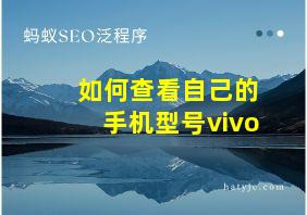 如何查看自己的手机型号vivo