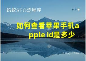 如何查看苹果手机apple id是多少