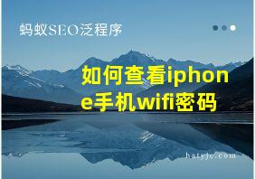 如何查看iphone手机wifi密码