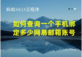 如何查询一个手机绑定多少网易邮箱账号