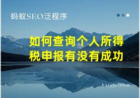 如何查询个人所得税申报有没有成功