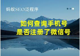 如何查询手机号是否注册了微信号