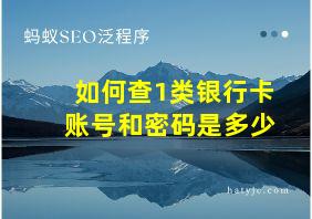 如何查1类银行卡账号和密码是多少