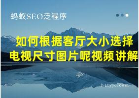 如何根据客厅大小选择电视尺寸图片呢视频讲解