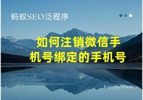 如何注销微信手机号绑定的手机号