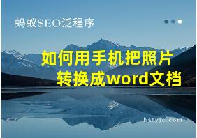 如何用手机把照片转换成word文档