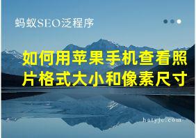 如何用苹果手机查看照片格式大小和像素尺寸