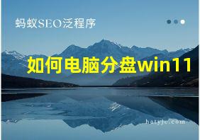 如何电脑分盘win11