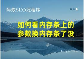 如何看内存条上的参数换内存条了没