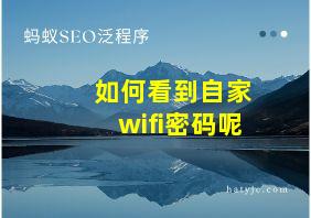 如何看到自家wifi密码呢