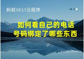 如何看自己的电话号码绑定了哪些东西