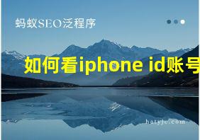 如何看iphone id账号