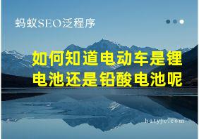 如何知道电动车是锂电池还是铅酸电池呢