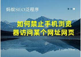 如何禁止手机浏览器访问某个网址网页