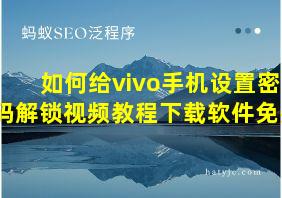 如何给vivo手机设置密码解锁视频教程下载软件免费