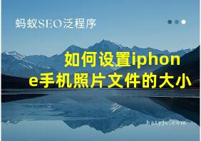 如何设置iphone手机照片文件的大小