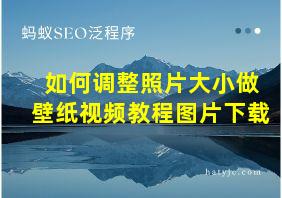 如何调整照片大小做壁纸视频教程图片下载