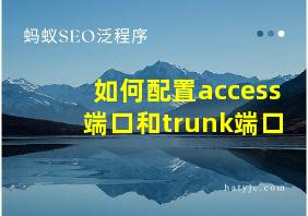 如何配置access端口和trunk端口