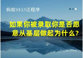 如果你被录取你是否愿意从基层做起为什么?