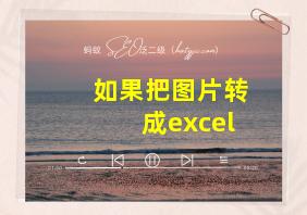 如果把图片转成excel