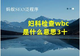 妇科检查wbc是什么意思3十