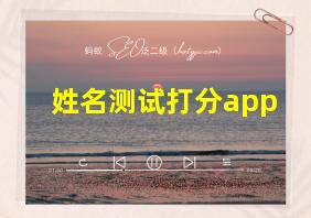 姓名测试打分app