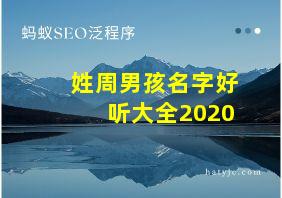 姓周男孩名字好听大全2020