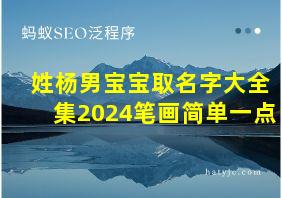 姓杨男宝宝取名字大全集2024笔画简单一点