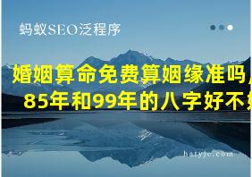 婚姻算命免费算姻缘准吗,85年和99年的八字好不好