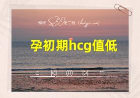 孕初期hcg值低