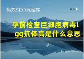 孕前检查巨细胞病毒lgg抗体高是什么意思