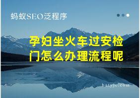 孕妇坐火车过安检门怎么办理流程呢