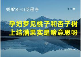 孕妇梦见桃子和杏子树上结满果实是啥意思呀