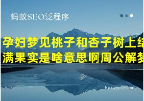 孕妇梦见桃子和杏子树上结满果实是啥意思啊周公解梦