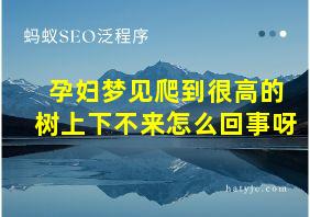 孕妇梦见爬到很高的树上下不来怎么回事呀