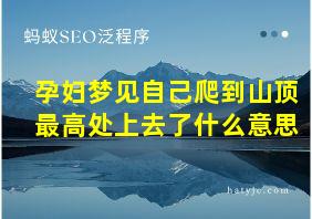 孕妇梦见自己爬到山顶最高处上去了什么意思