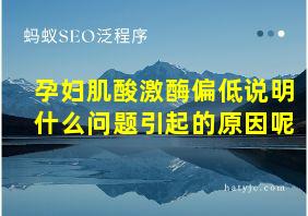 孕妇肌酸激酶偏低说明什么问题引起的原因呢