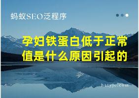 孕妇铁蛋白低于正常值是什么原因引起的