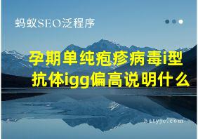 孕期单纯疱疹病毒i型抗体igg偏高说明什么