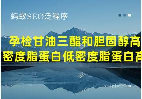 孕检甘油三酯和胆固醇高密度脂蛋白低密度脂蛋白高