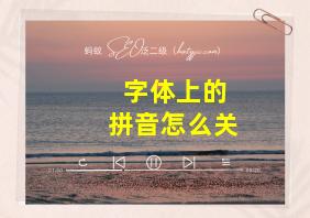 字体上的拼音怎么关