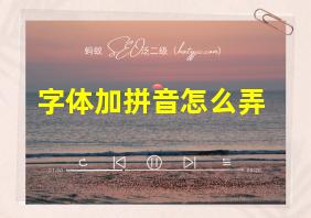 字体加拼音怎么弄