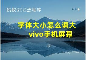 字体大小怎么调大vivo手机屏幕