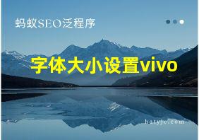 字体大小设置vivo