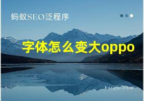 字体怎么变大oppo