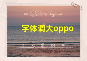 字体调大oppo